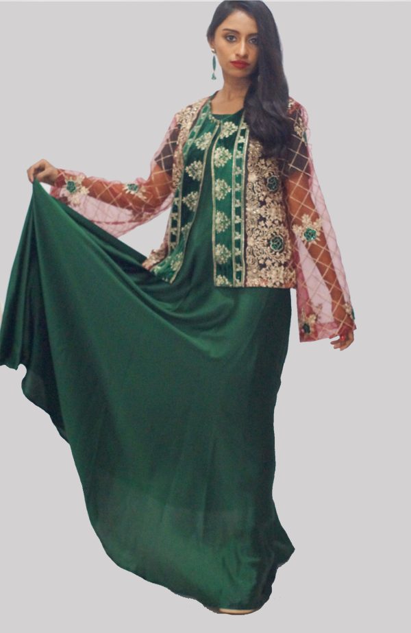 Rooh e Hina (2 Piece Stitched- Silk Dress with Kothi) - Image 3