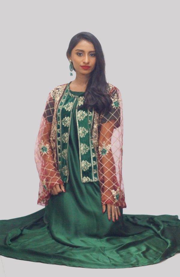 Rooh e Hina (2 Piece Stitched- Silk Dress with Kothi) - Image 4